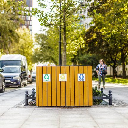 Rūšiavimo šiukšliadėžė, rusiavimo siuksliadeze, miesto šiukšliadėžė
